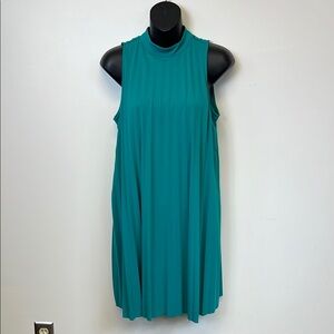 Anthropologie  Plenty by Tracy Reese Sleeveless Pleated Teal Tent Dress Size XS